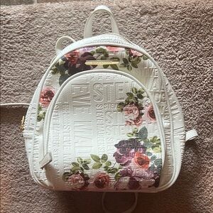 Steve Madden Pink and White Backpack Floral Design